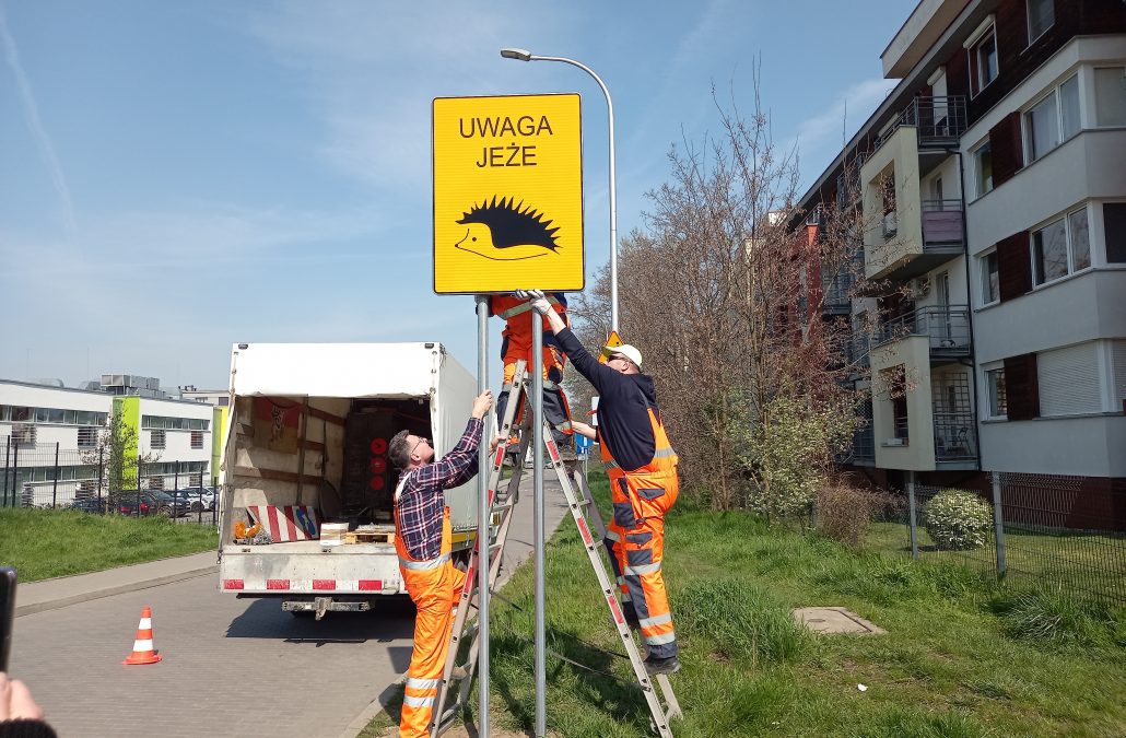 We Wrocławiu pojawiły się kolejne tablice „Uwaga, jeże!”.